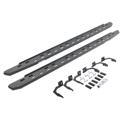 RB30 Slim Line Running Boards with Mounting Bracket Kit Textured Black 2009-2025 Dodge Ram 150/2500/3500 Go Rhino