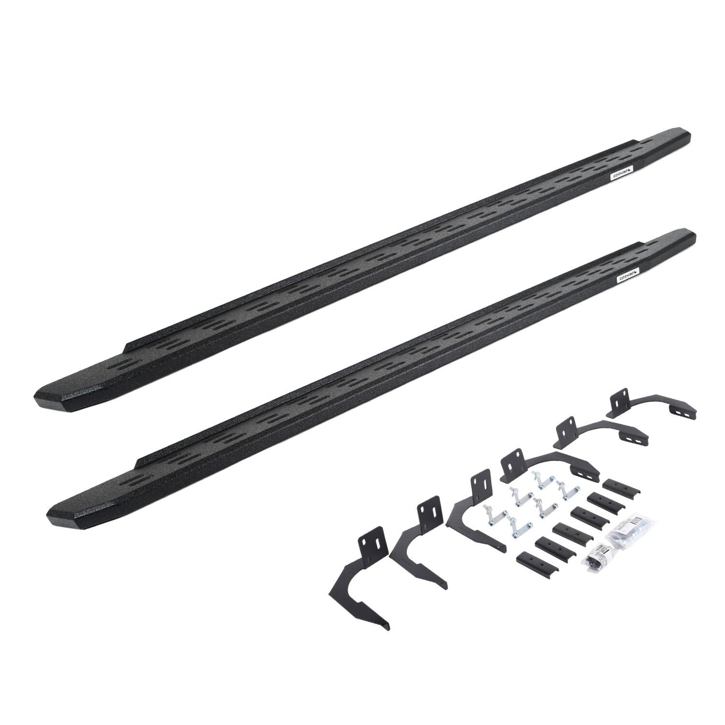 RB30 Running Boards with Mounting Bracket Kit Protective Bedliner Coating 2009-2025 Dodge Ram 150/2500/3500 Go Rhino