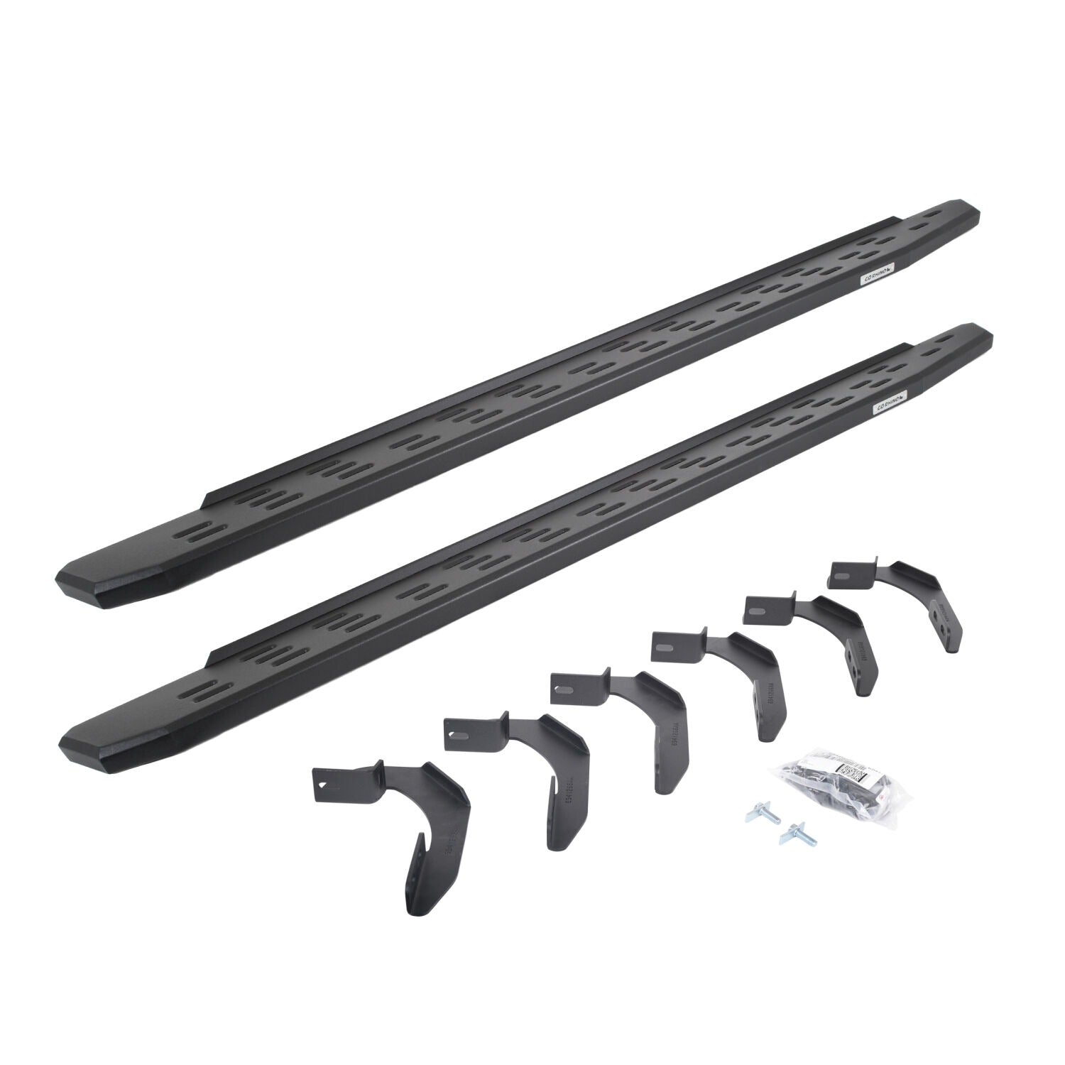 RB30 Running Boards with Mounting Bracket Kit Textured Black 2004-2014 Ford F-150 Extended Cab Go Rhino