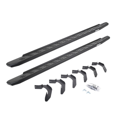 RB30 Running Boards with Mounting Bracket Kit Textured Black 2004-2014 Ford F-150 Extended Cab Go Rhino