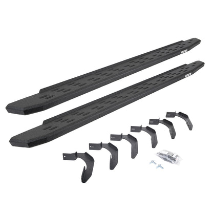 RB30 Running Boards with Mounting Bracket Kit Protective Bedliner Coating 2004-2014 Ford F-150 Extended Cab Go Rhino