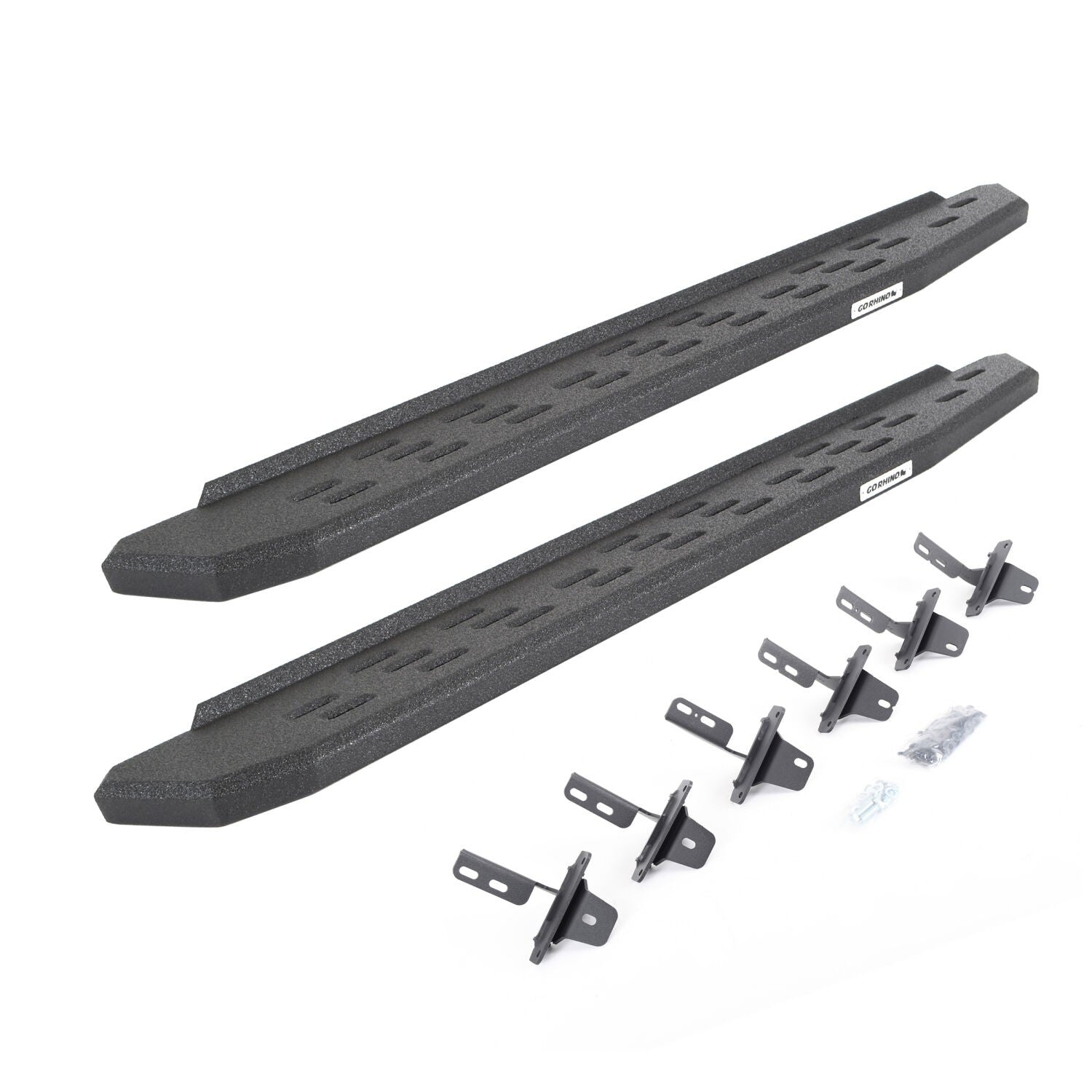 RB30 Running Boards with Mounting Bracket Kit Protective Bedliner Coating 2021-2025 Ford Bronco Go Rhino