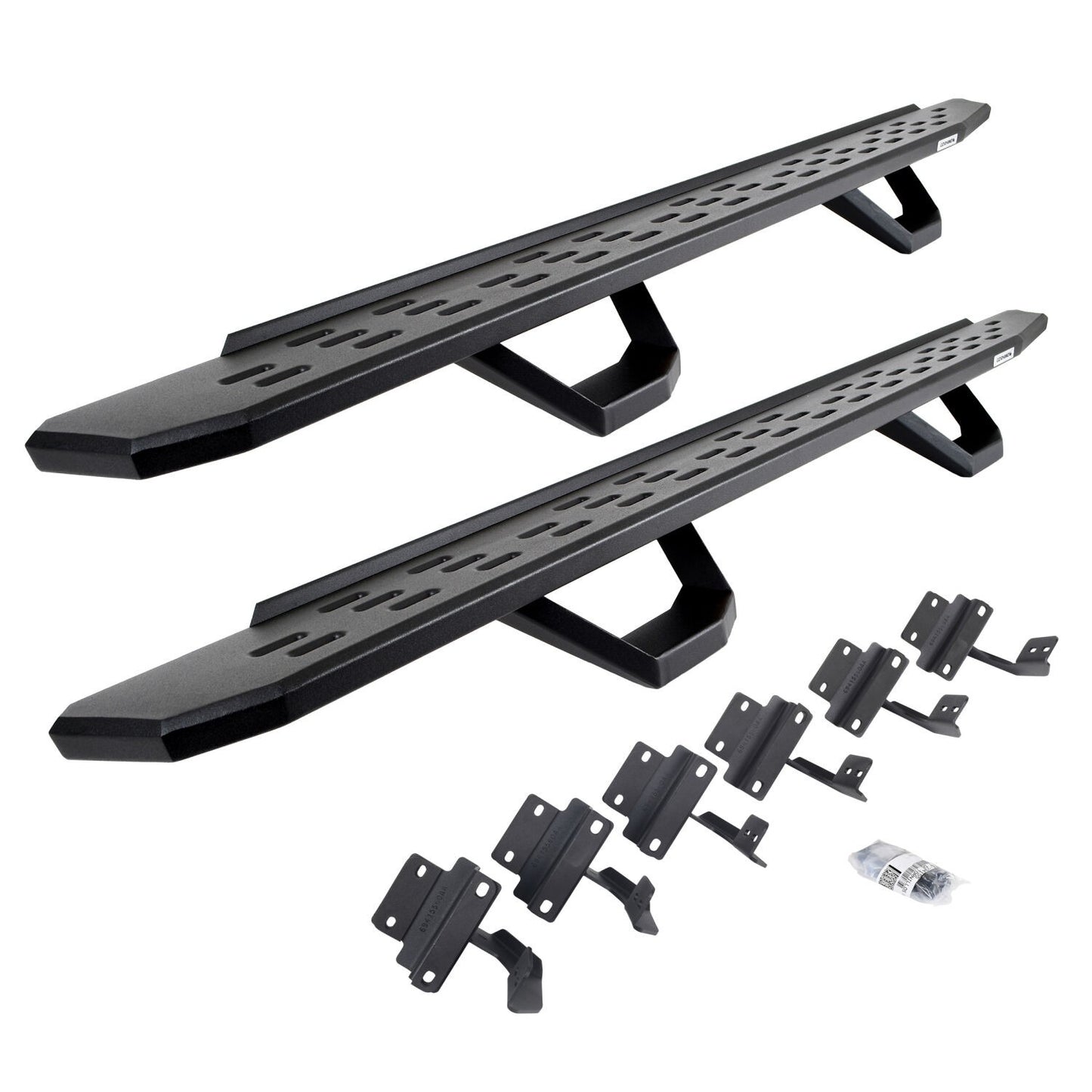 RB30 Running Boards with Mounting Brackets & 2 Pairs of Drops Steps Kit Textured Black 2004-2014 Ford F-150 Go Rhino