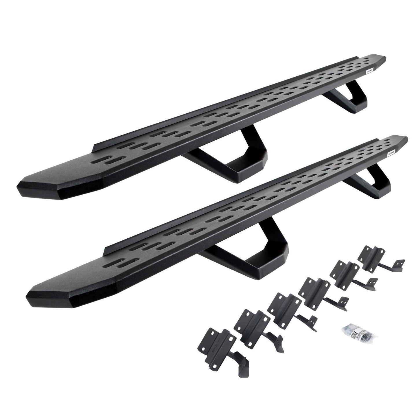 RB30 Running Boards with Mounting Brackets & 2 Pairs of Drops Steps Kit Textured Black 2015-2025 Ford F-150/ F-250/F-350 Go Rhino