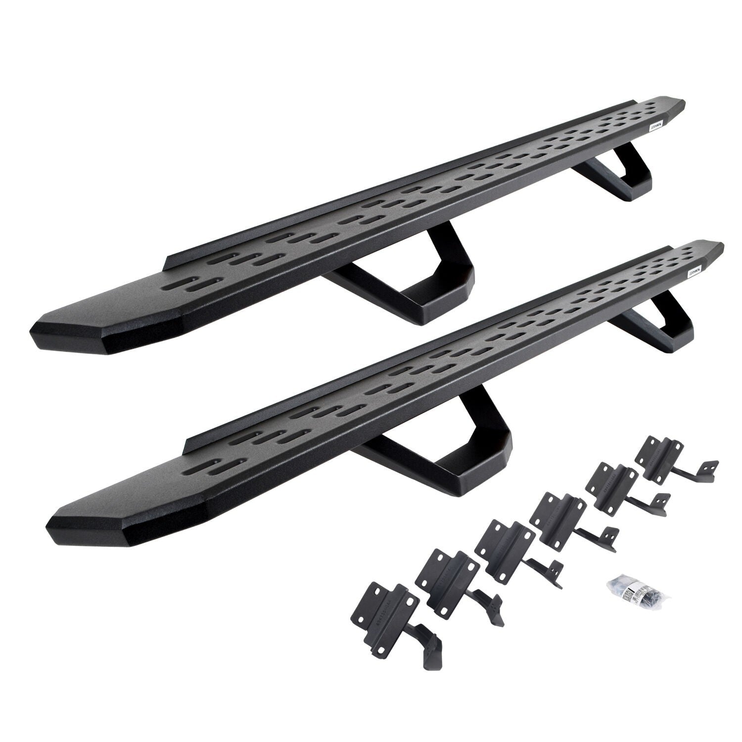 RB30 Running Boards with Mounting Brackets & 2 Pairs of Drops Steps Kit Textured Black 2015-2025 Ford F-150/ F-250/F-350 Go Rhino
