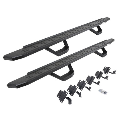RB30 Running Boards with Mounting Brackets & 2 Pairs of Drops Steps Kit Protective Bedliner Coating 2015-2025 Ford F-150/ F-250/F-350 Go Rhino