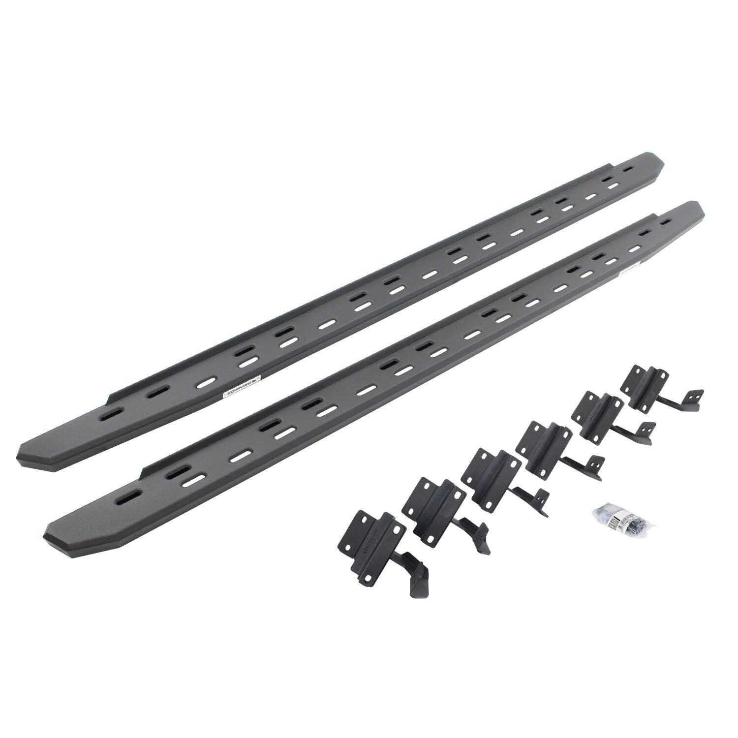 RB30 Slim Line Running Boards with Mounting Bracket Kit Textured Black 2015-2025 Ford F-150/ F-250/F-350 Go Rhino
