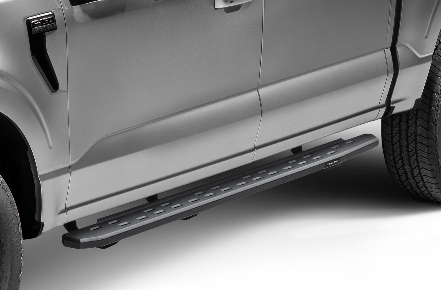 RB30 Slim Line Running Boards with Mounting Bracket Kit Textured Black 2015-2025 Ford F-150/ F-250/F-350 Go Rhino