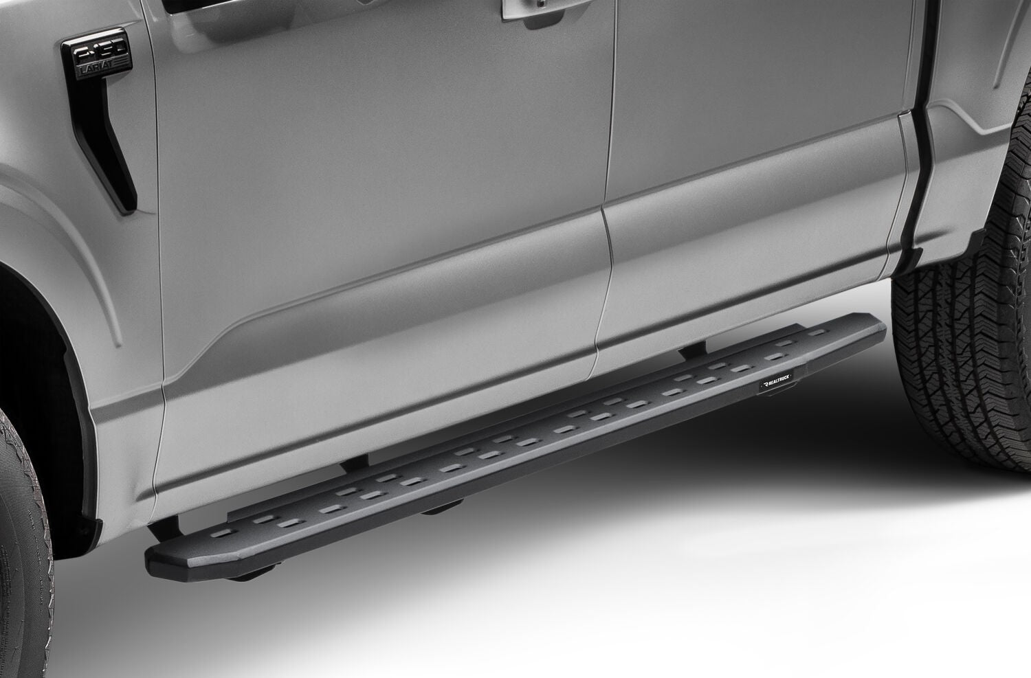RB30 Slim Line Running Boards with Mounting Bracket Kit Textured Black 2015-2025 Ford F-150/ F-250/F-350 Go Rhino