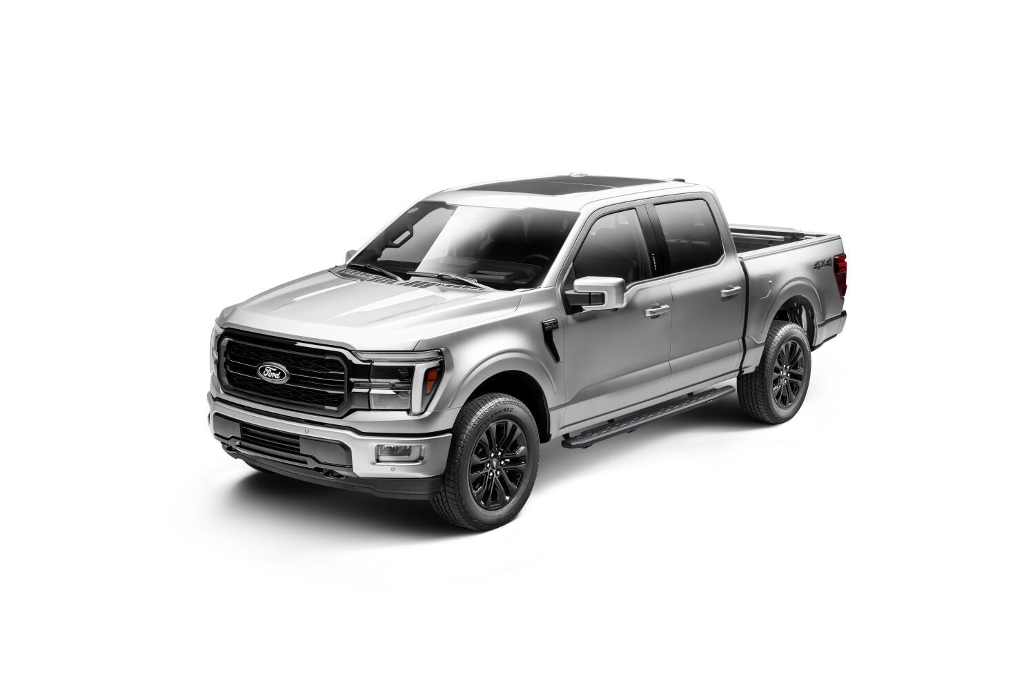 RB30 Slim Line Running Boards with Mounting Bracket Kit Textured Black 2015-2025 Ford F-150/ F-250/F-350 Go Rhino
