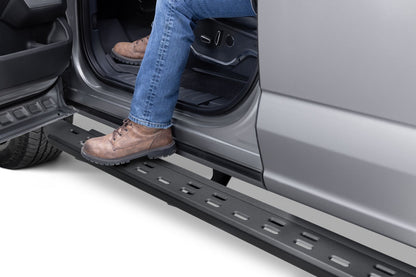 RB30 Slim Line Running Boards with Mounting Bracket Kit Textured Black 2015-2025 Ford F-150/ F-250/F-350 Go Rhino
