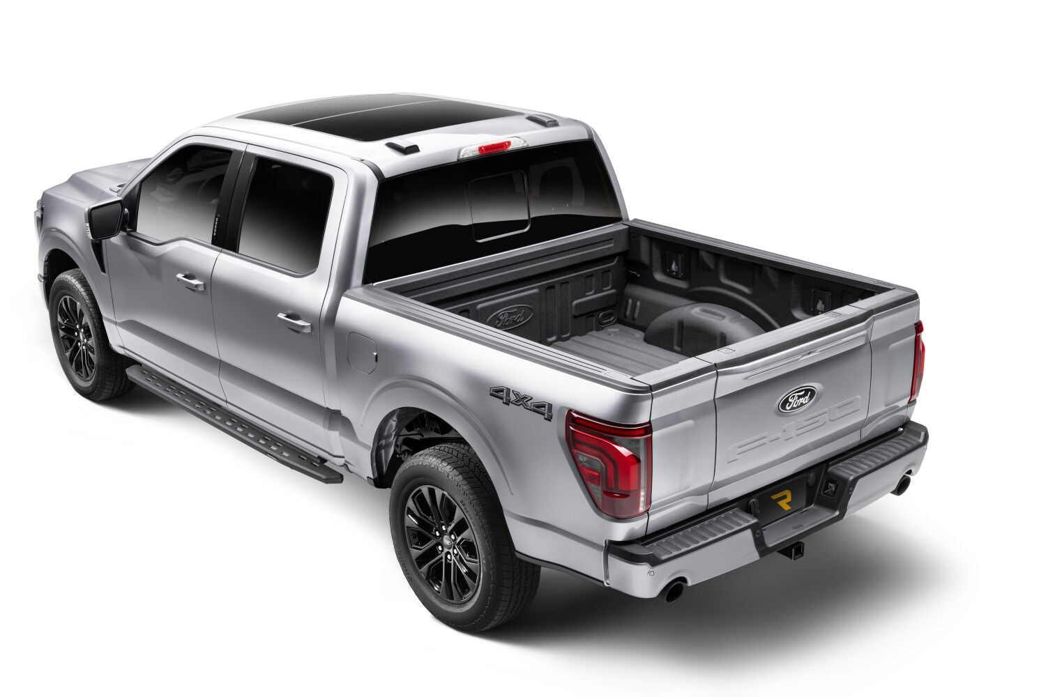 RB30 Slim Line Running Boards with Mounting Bracket Kit Textured Black 2015-2025 Ford F-150/ F-250/F-350 Go Rhino