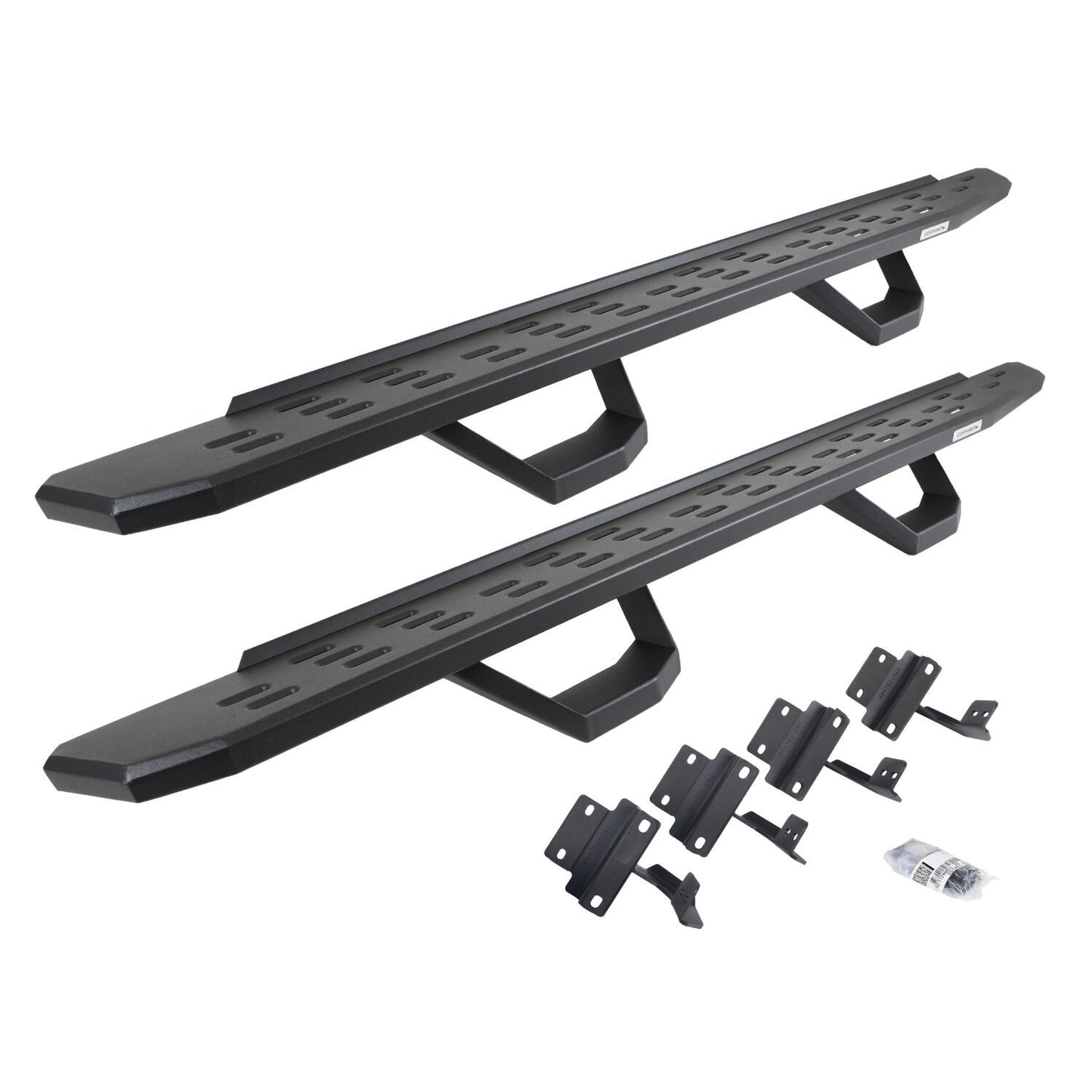 RB30 Running Boards with Mounting Brackets & 2 Pairs of Drops Steps Kit Textured Black 2015-2026 Ford F-150/ F-250/F-350 Go Rhino