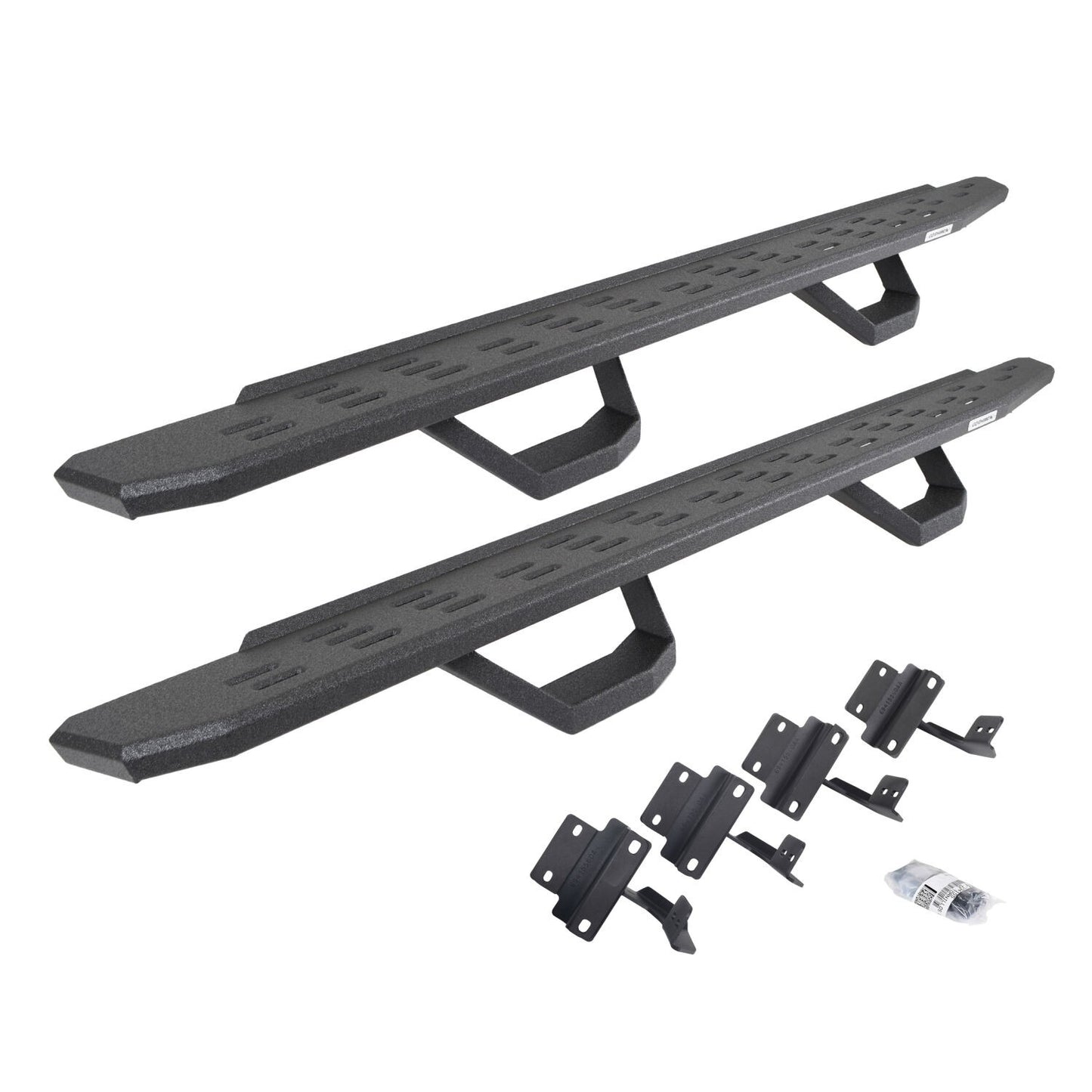 RB30 Running Boards with Mounting Brackets & 2 Pairs of Drops Steps Kit Protective Bedliner Coating 2015-2026 Ford F-150/ F-250/F-350 Go Rhino