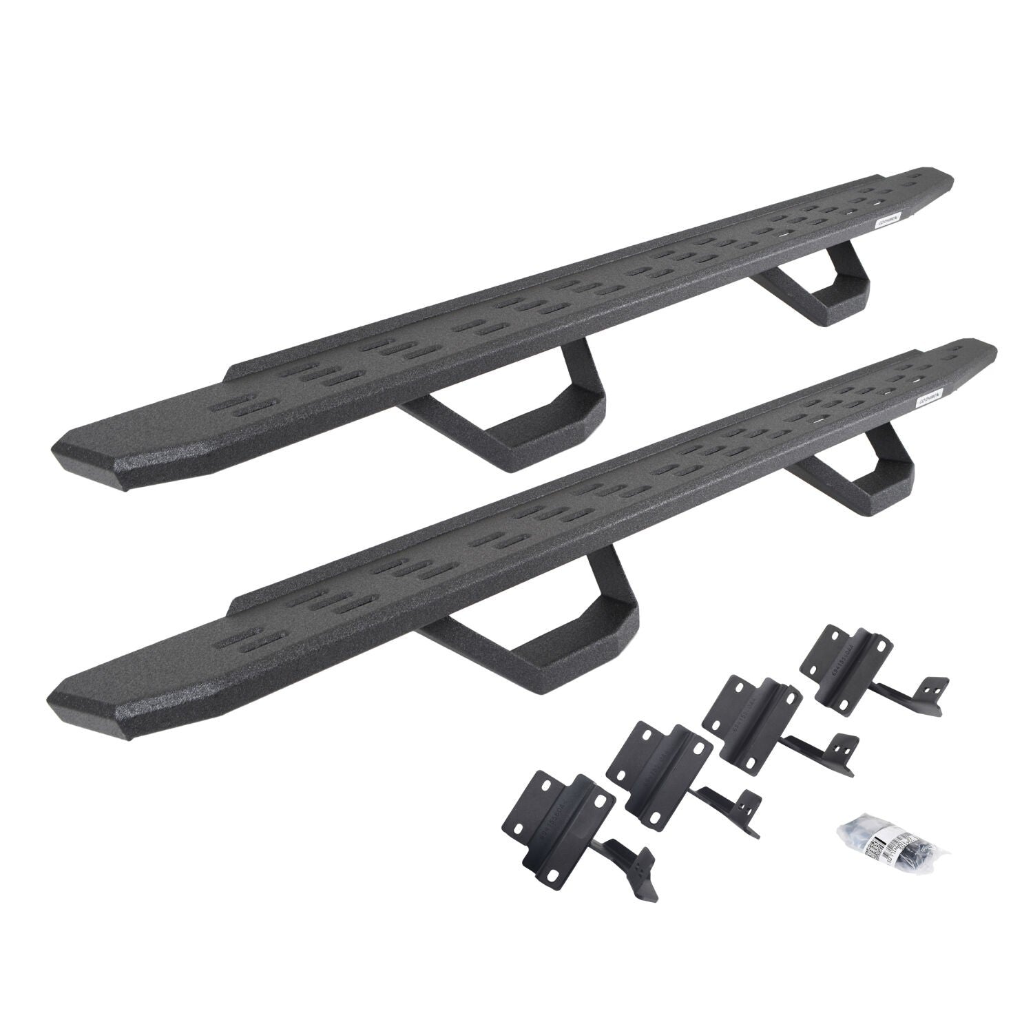 RB30 Running Boards with Mounting Brackets & 2 Pairs of Drops Steps Kit Protective Bedliner Coating 2015-2026 Ford F-150/ F-250/F-350 Go Rhino