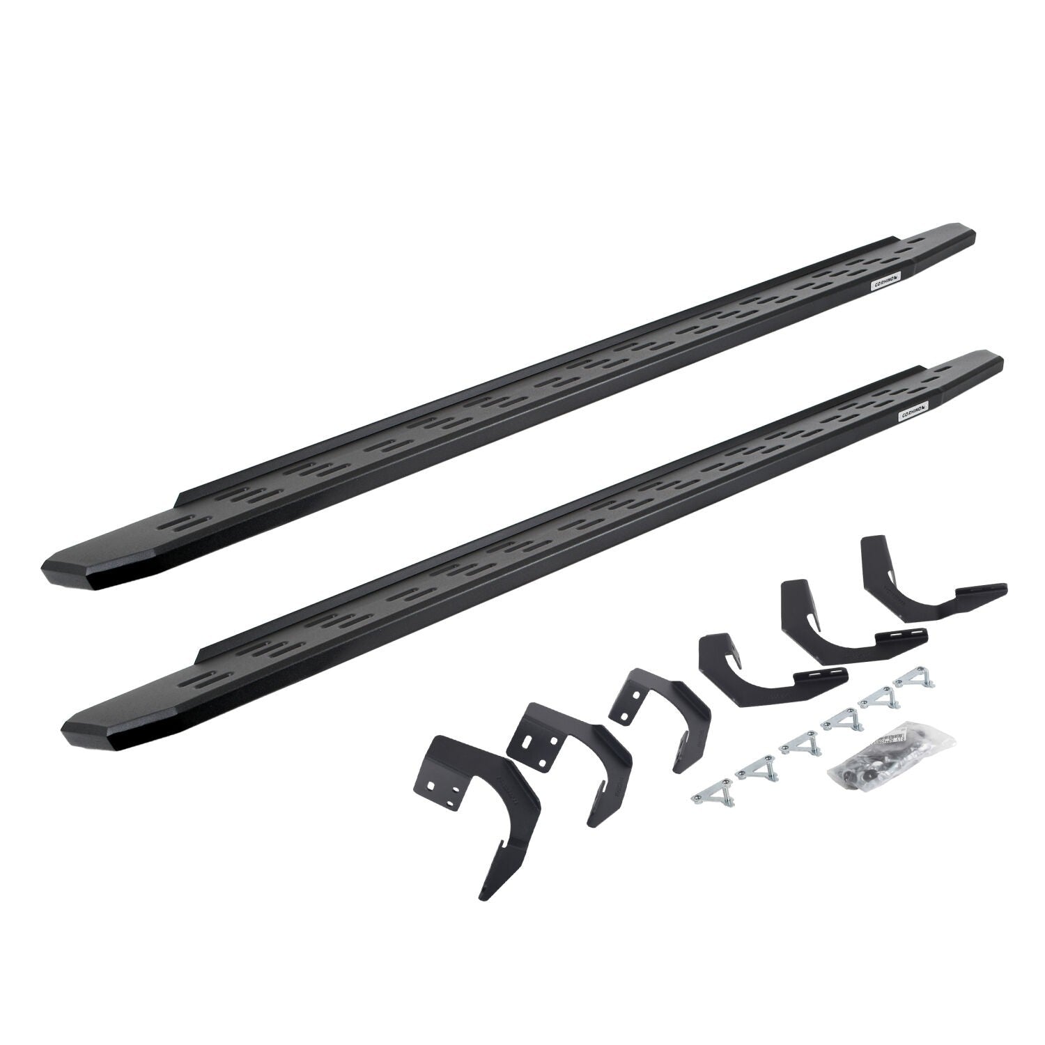 RB30 Running Boards with Mounting Bracket Kit Textured Black 2015-2018 Ram 1500 Go Rhino