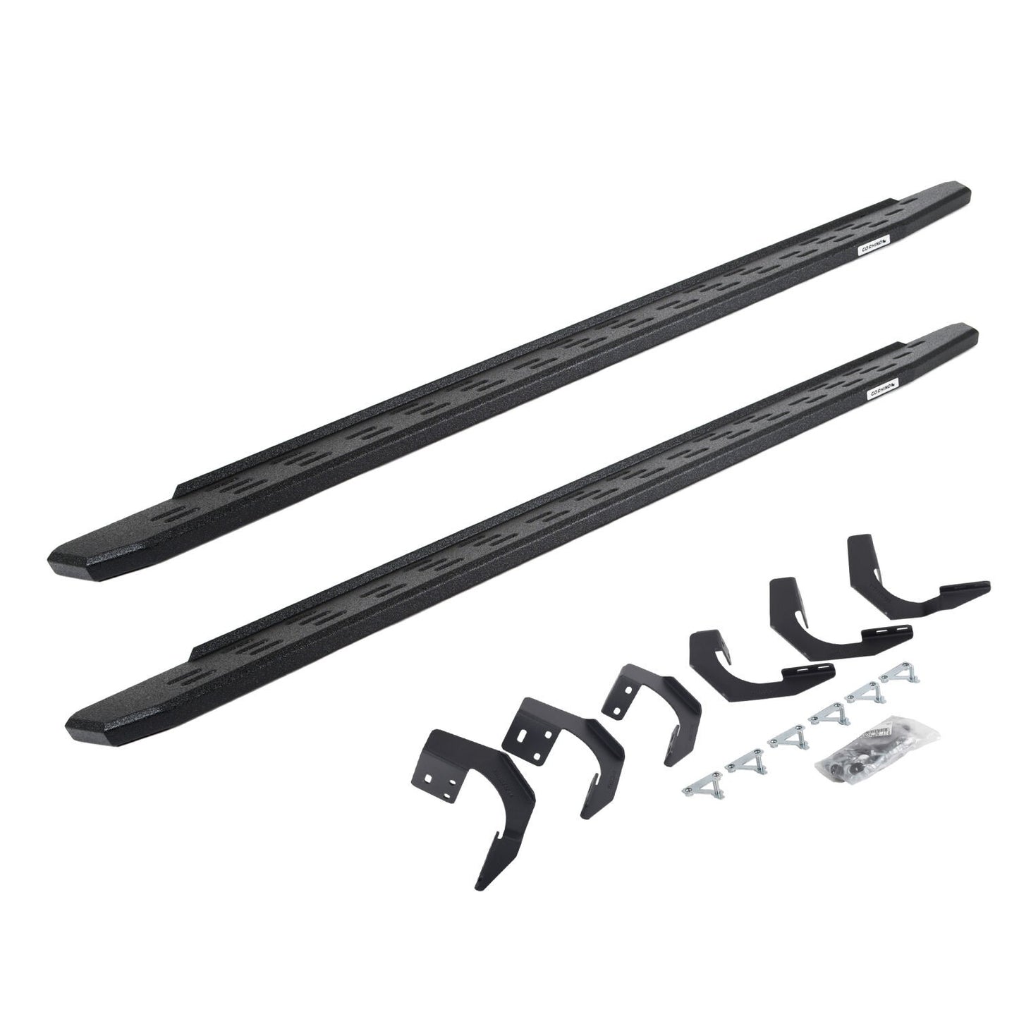 RB30 Running Boards with Mounting Bracket Kit Protective Bedliner Coating 2015-2018 Ram 1500 Go Rhino