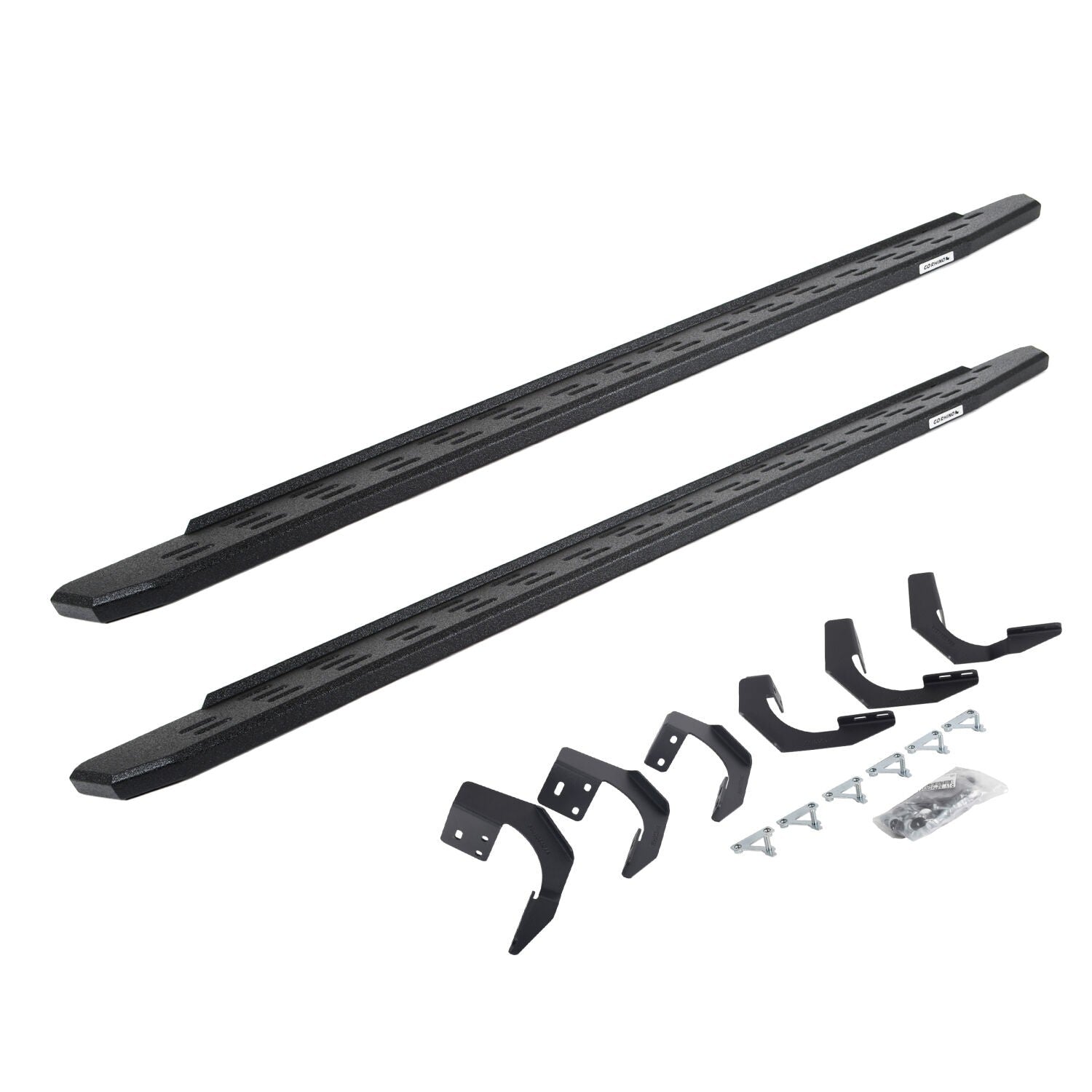 RB30 Running Boards with Mounting Bracket Kit Protective Bedliner Coating 2015-2018 Ram 1500 Go Rhino