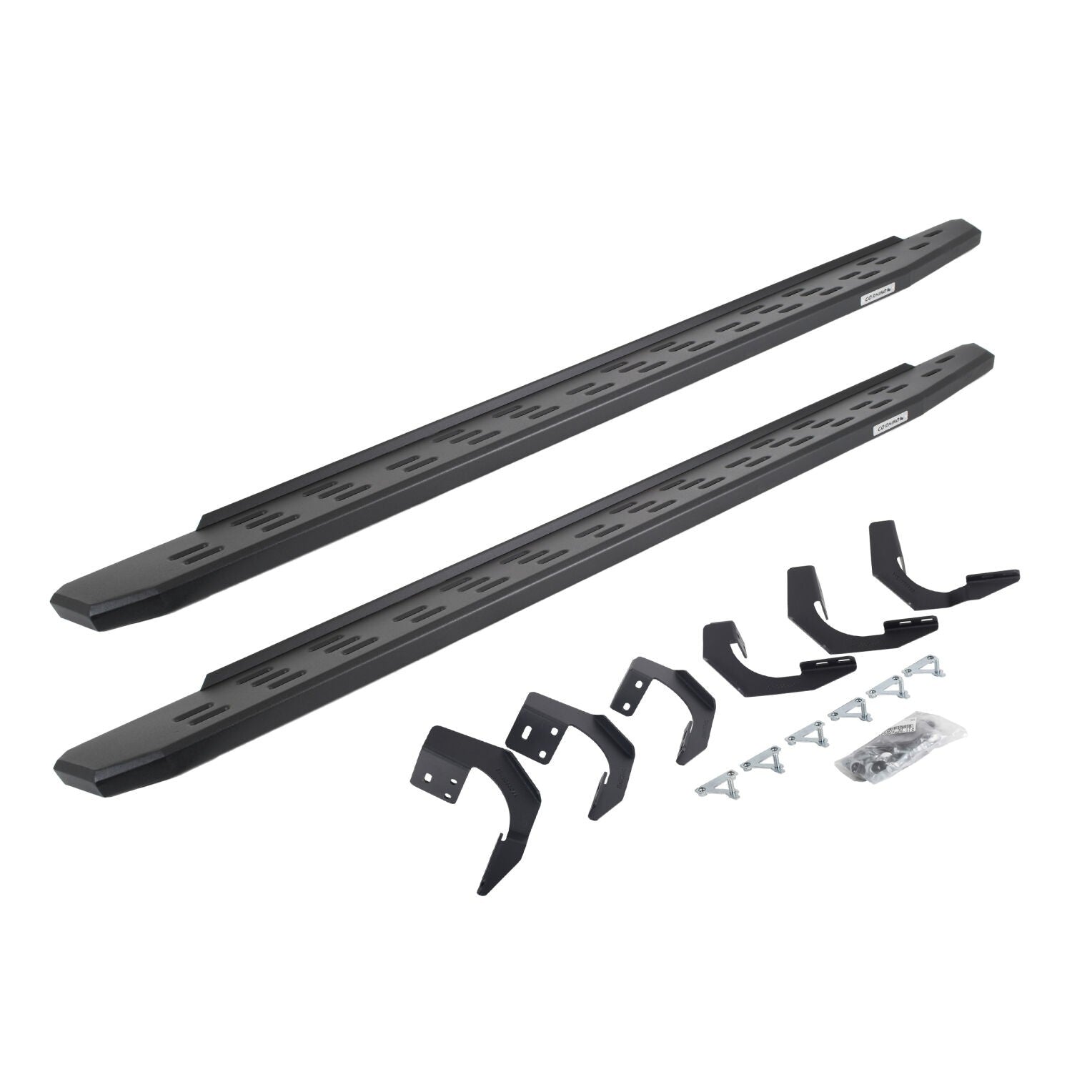 RB30 Running Boards with Mounting Bracket Kit Textured Black 2015-2018 Ram 1500 Extended Cab Go Rhino