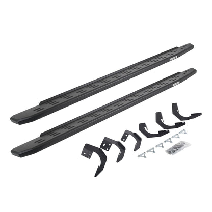 RB30 Running Boards with Mounting Bracket Kit Textured Black 2015-2018 Ram 1500 Extended Cab Go Rhino