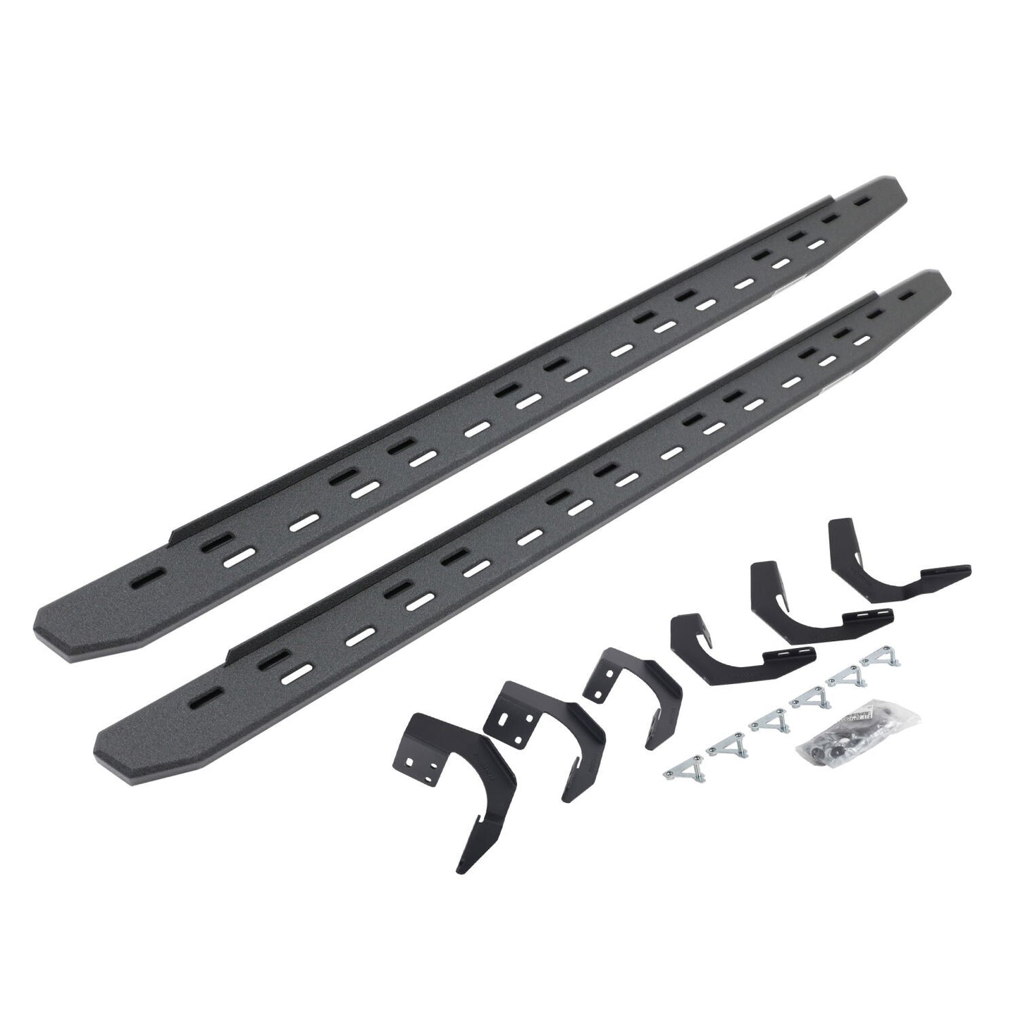 RB30 Slim Line Running Boards with Mounting Bracket Kit Protective Bedliner Coating 2015-2018 Ram 1500 Extended Cab Go Rhino