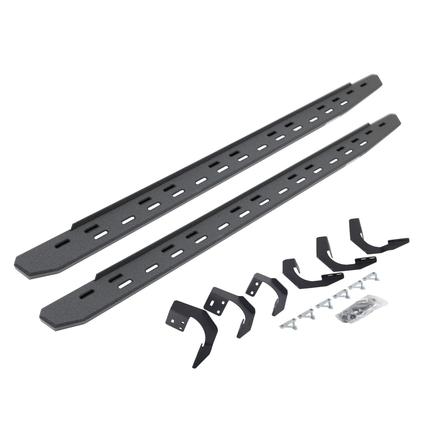 RB30 Slim Line Running Boards with Mounting Bracket Kit Protective Bedliner Coating 2015-2018 Ram 1500 Extended Cab Go Rhino