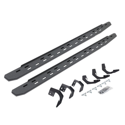RB30 Slim Line Running Boards with Mounting Bracket Kit Protective Bedliner Coating 2015-2018 Ram 1500 Extended Cab Go Rhino