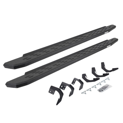 RB30 Running Boards with Mounting Bracket Kit Protective Bedliner Coating 2015-2018 Ram 1500 Extended Cab Go Rhino