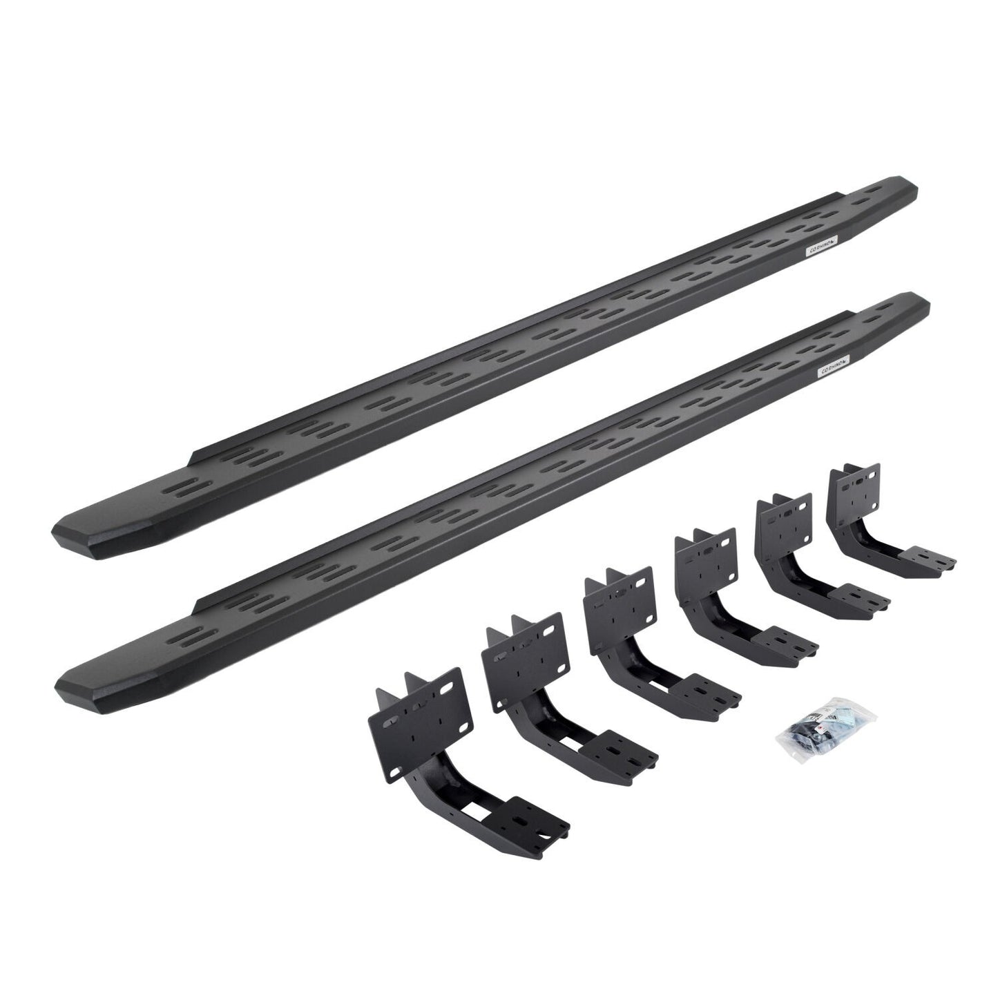 RB30 Running Boards with Mounting Bracket Kit Textured Black 2019-2025 Ram 1500 Extended Cab Go Rhino