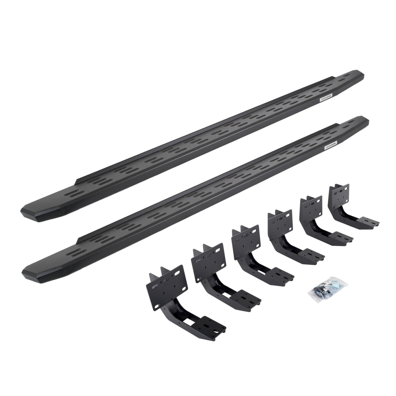 RB30 Running Boards with Mounting Bracket Kit Textured Black 2019-2025 Ram 1500 Extended Cab Go Rhino