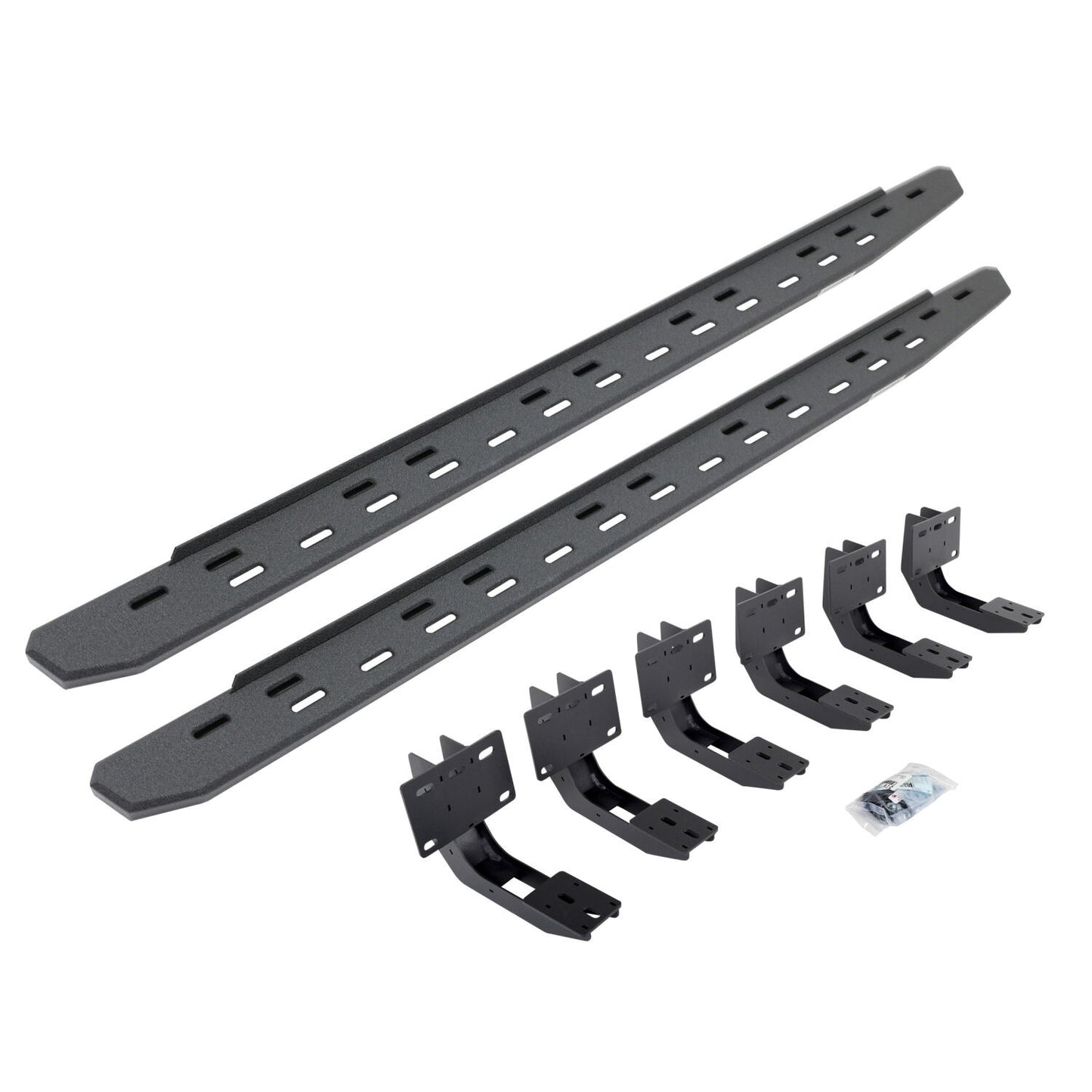 RB30 Slim Line Running Boards with Mounting Bracket Kit Protective Bedliner Coating 2019-2025 Ram 1500 Extended Cab Go Rhino