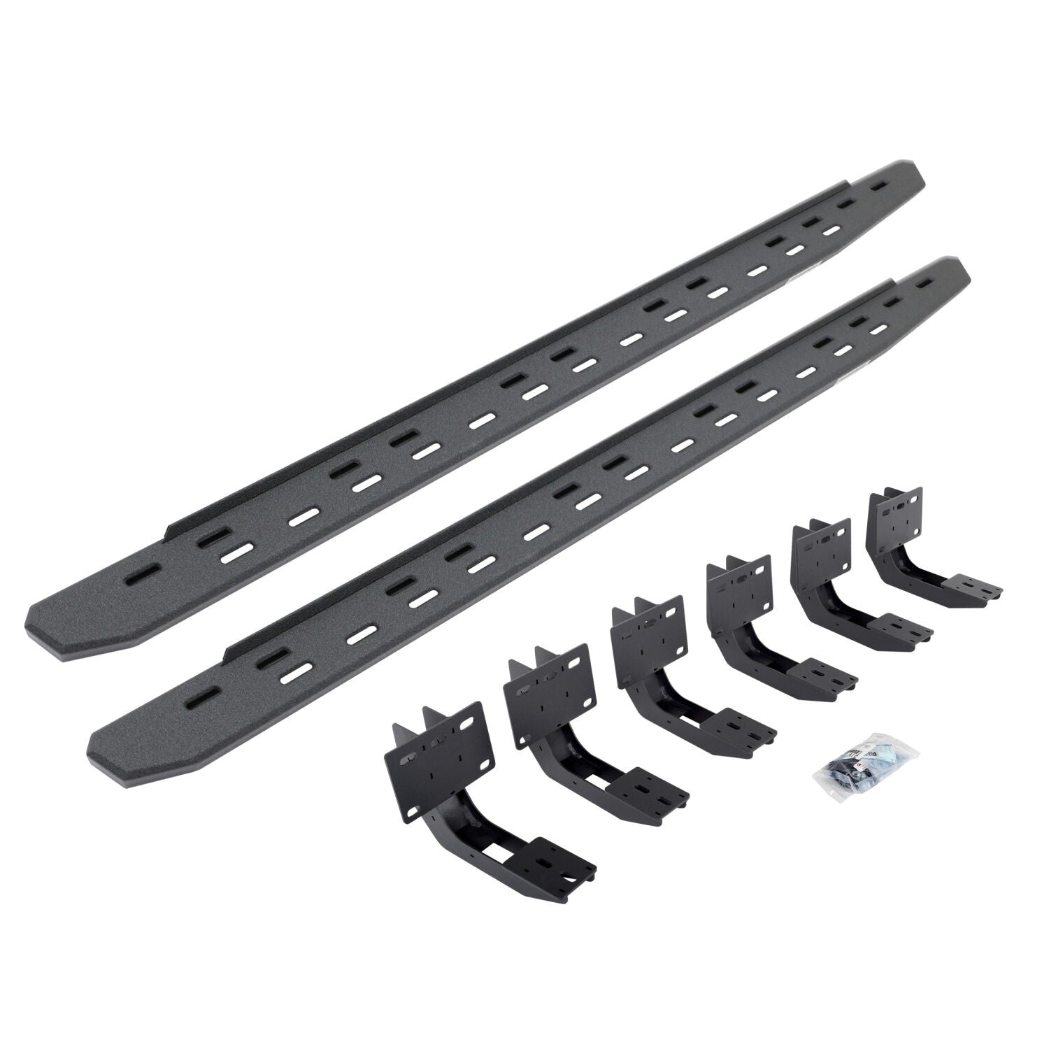 RB30 Slim Line Running Boards with Mounting Bracket Kit Protective Bedliner Coating 2019-2025 Ram 1500 Extended Cab Go Rhino