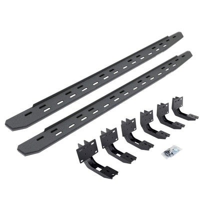 RB30 Slim Line Running Boards with Mounting Bracket Kit Protective Bedliner Coating 2019-2025 Ram 1500 Extended Cab Go Rhino