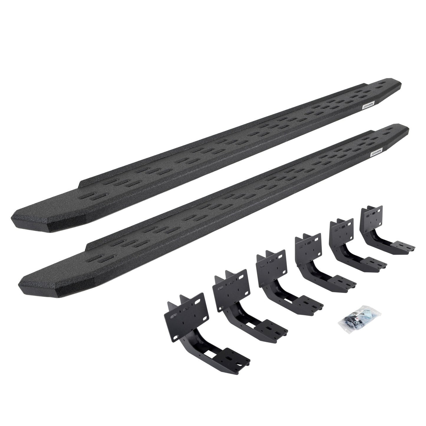 RB30 Running Boards with Mounting Bracket Kit Protective Bedliner Coating 2019-2025 Ram 1500 Extended Cab Go Rhino