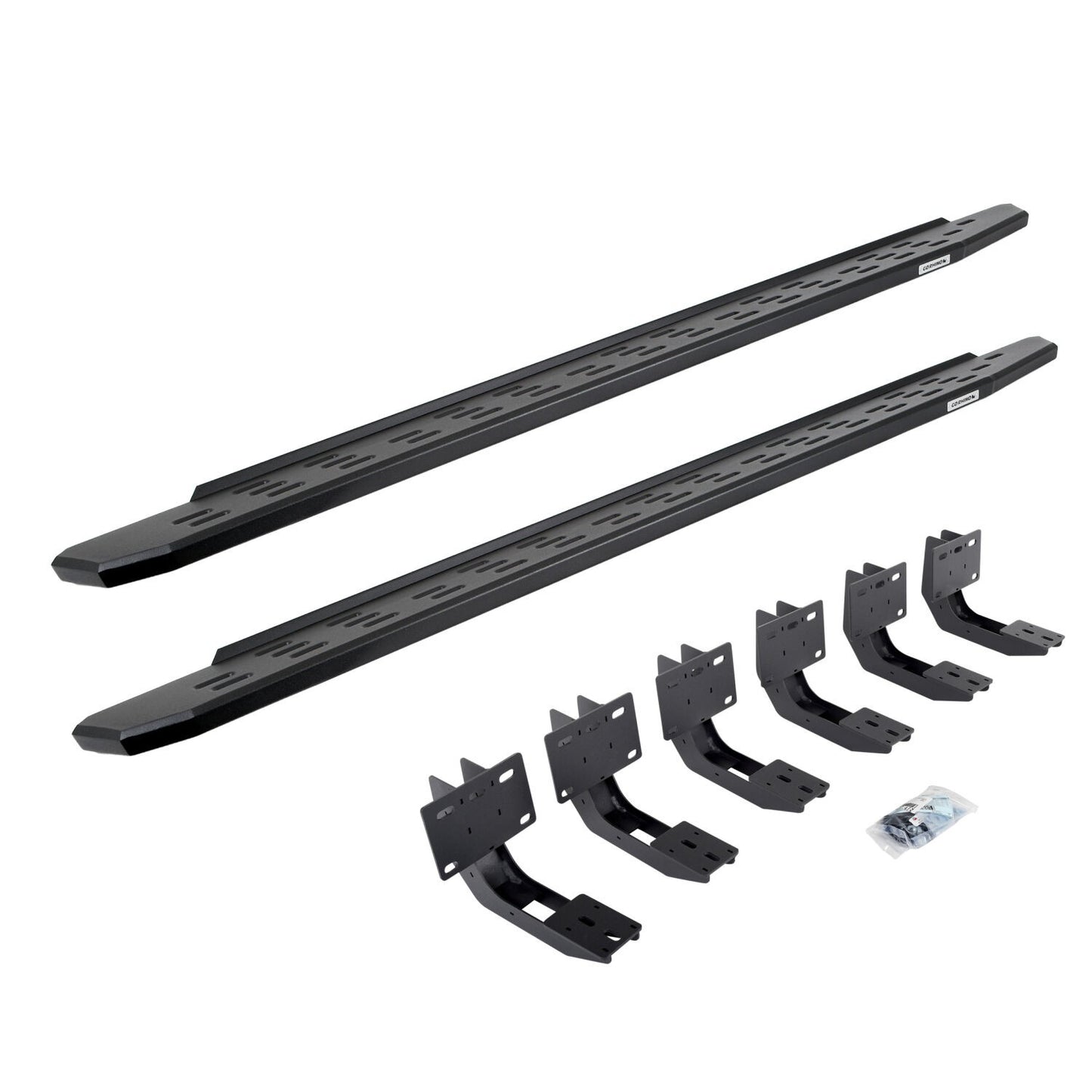 RB30 Running Boards with Mounting Bracket Kit Textured Black 2019-2025 Ram 1500 Go Rhino