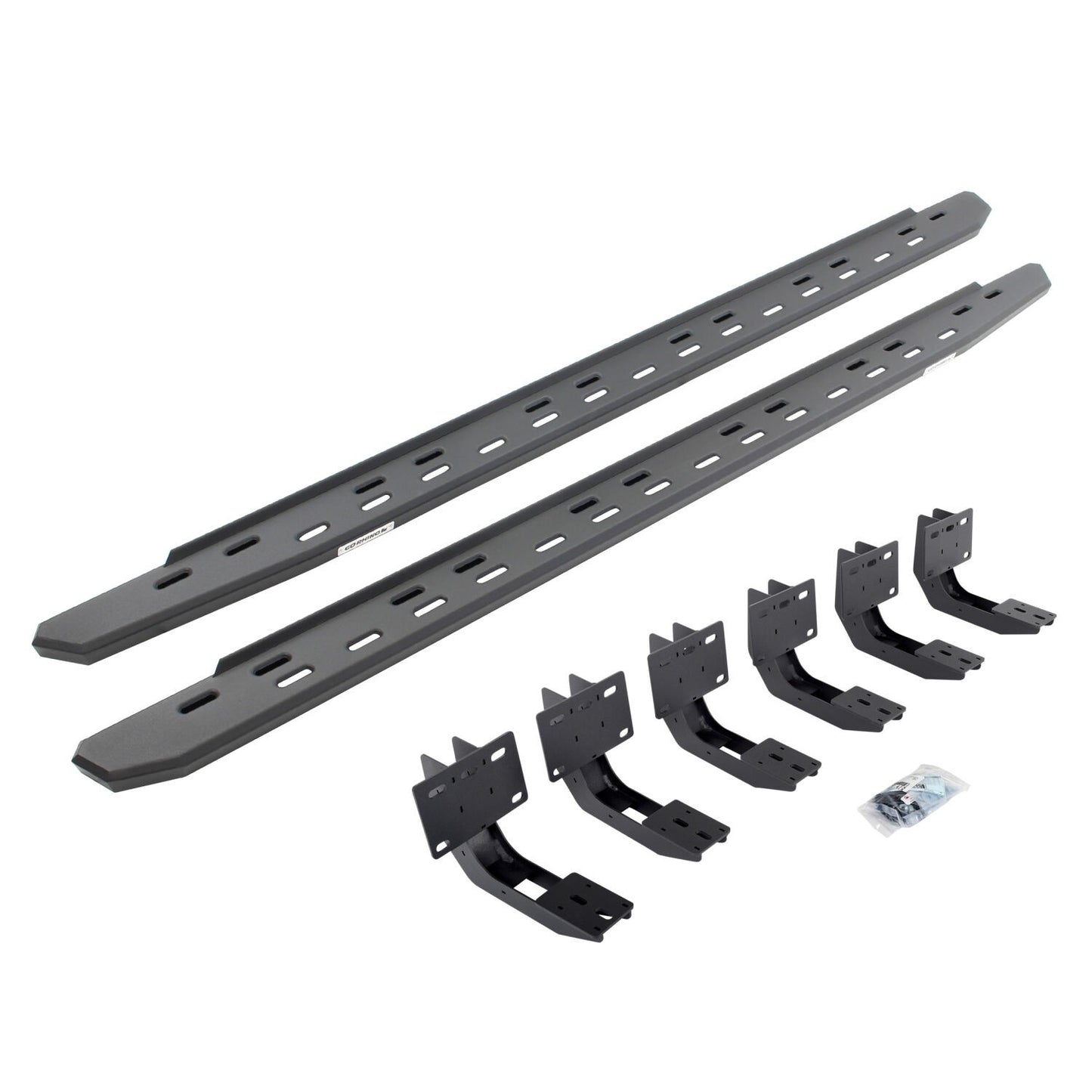 RB30 Slim Line Running Boards with Mounting Bracket Kit Textured Black 2019-2025 Ram 1500 Crew Cab Go Rhino