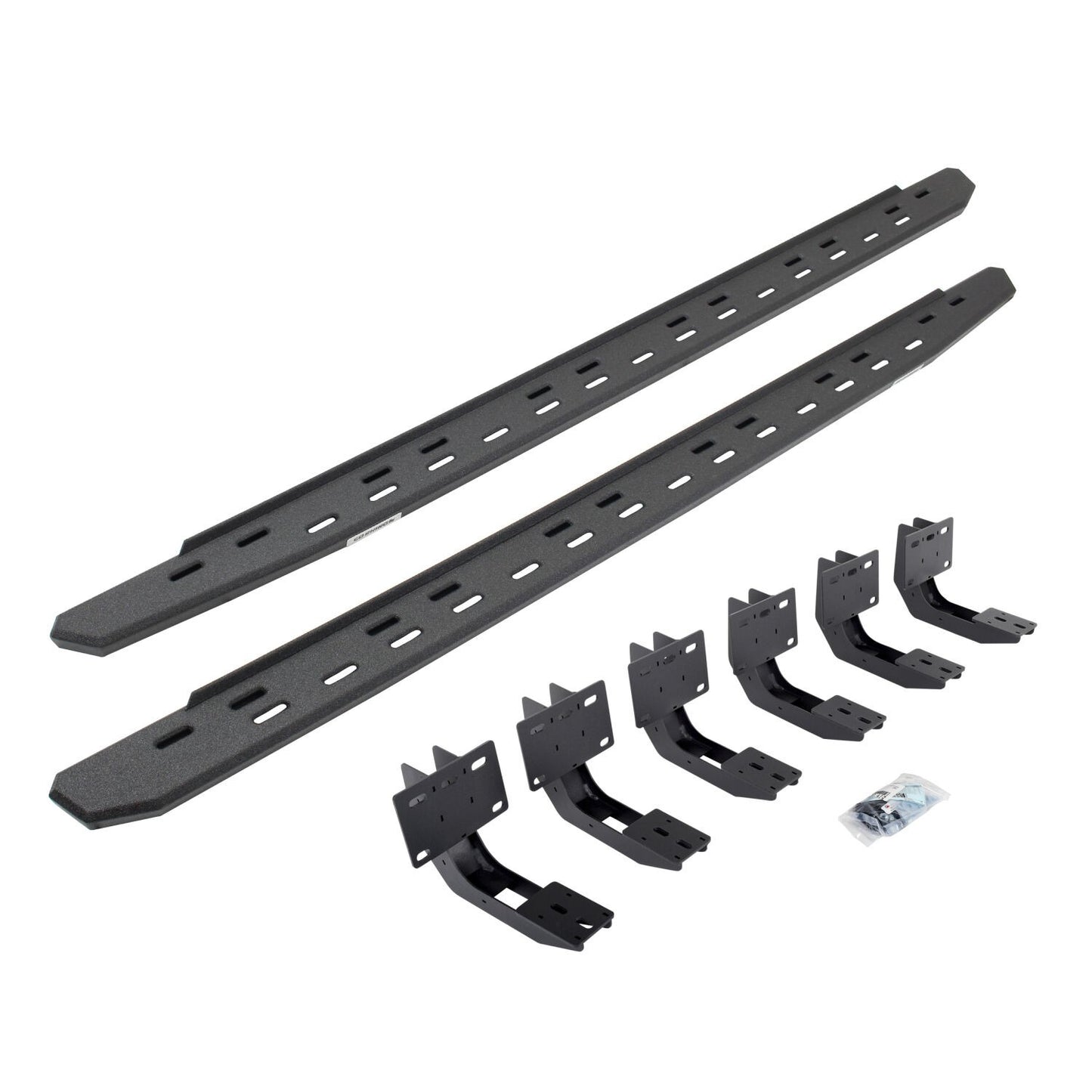 RB30 Slim Line Running Boards with Mounting Bracket Kit Protective Bedliner Coating 2019-2025 Ram 1500 Crew Cab Go Rhino