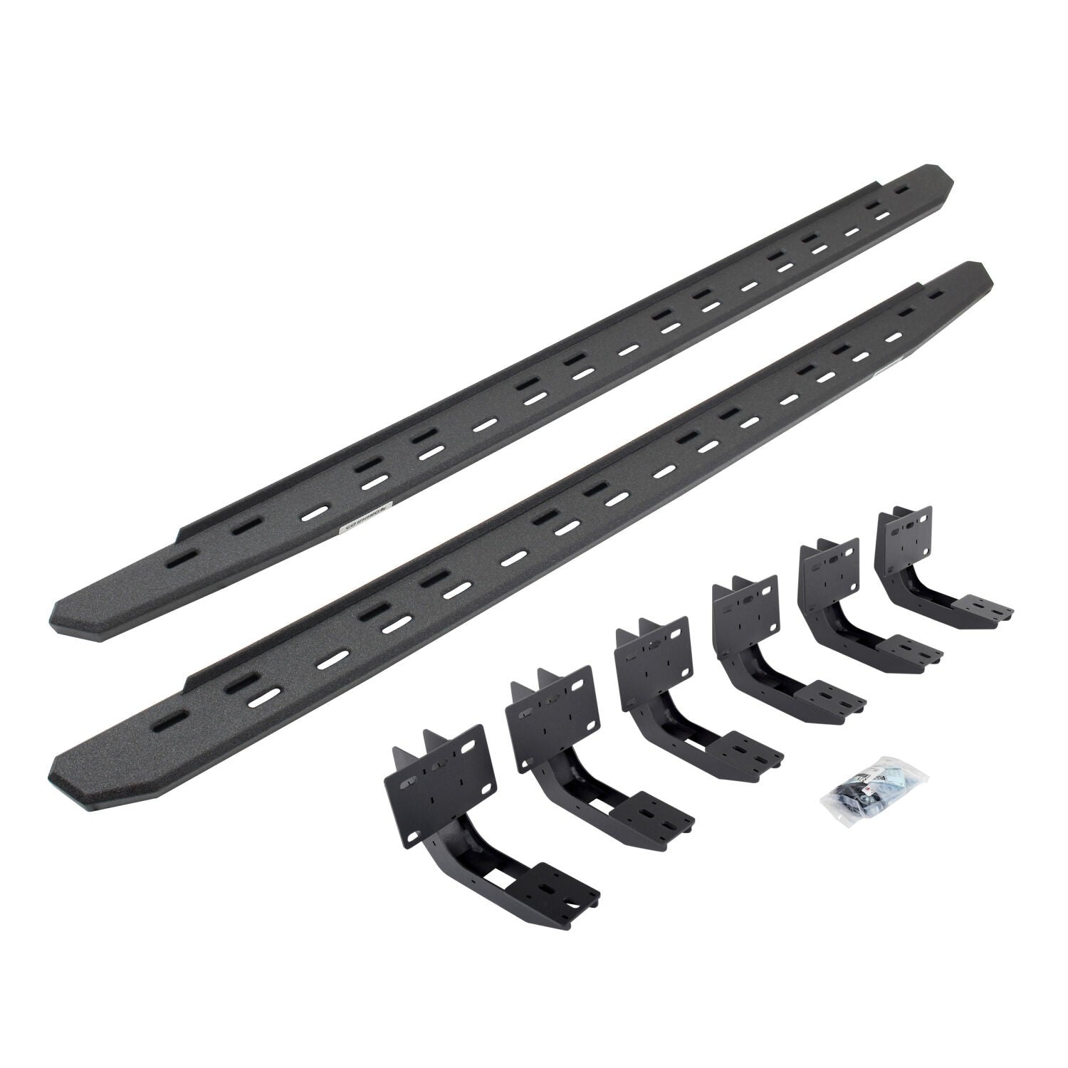 RB30 Slim Line Running Boards with Mounting Bracket Kit Protective Bedliner Coating 2019-2025 Ram 1500 Crew Cab Go Rhino