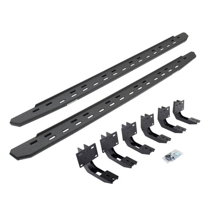 RB30 Slim Line Running Boards with Mounting Bracket Kit Protective Bedliner Coating 2019-2025 Ram 1500 Crew Cab Go Rhino