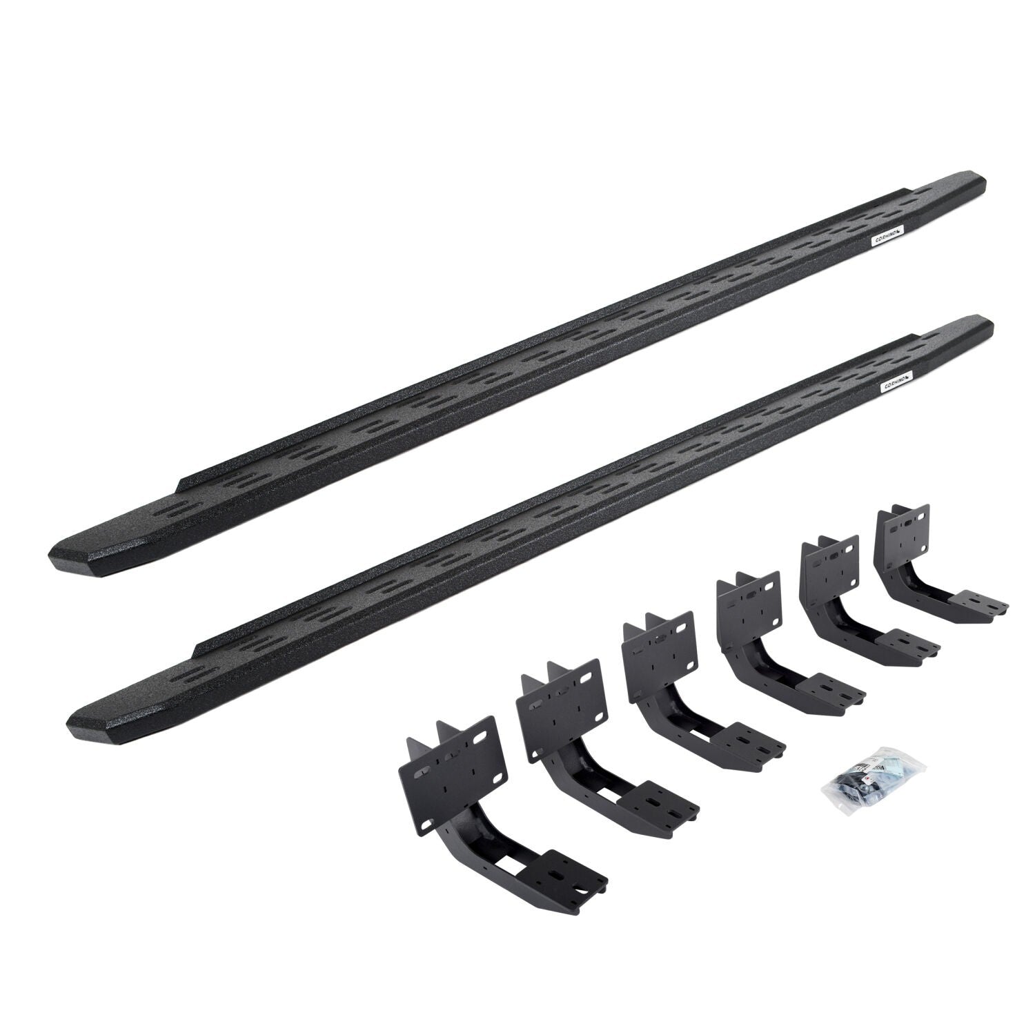 RB30 Running Boards with Mounting Bracket Kit Protective Bedliner Coating 2019-2025 Ram 1500 Go Rhino