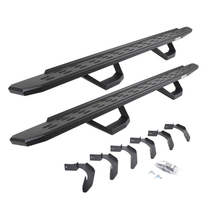 RB30 Running Boards with Mounting Brackets & 2 Pairs of Drops Steps Kit Textured Black 2005-2026 Nissan Frontier Go Rhino