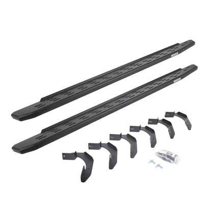 RB30 Running Boards with Mounting Bracket Kit Textured Black 2005-2026 Nissan Frontier Go Rhino