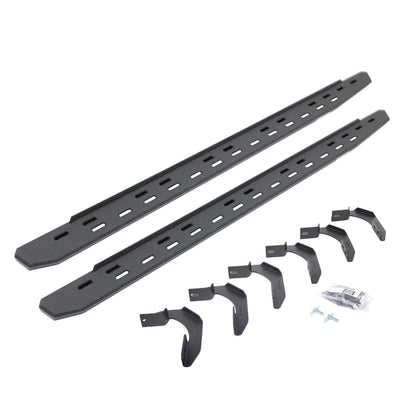 RB30 Slim Line Running Boards with Mounting Bracket Kit Protective Bedliner Coating 2005-2026 Nissan Frontier Go Rhino