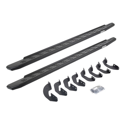 RB30 Running Boards with Mounting Bracket Kit Textured Black 2007-2021 Toyota Tundra Extended Cab Go Rhino