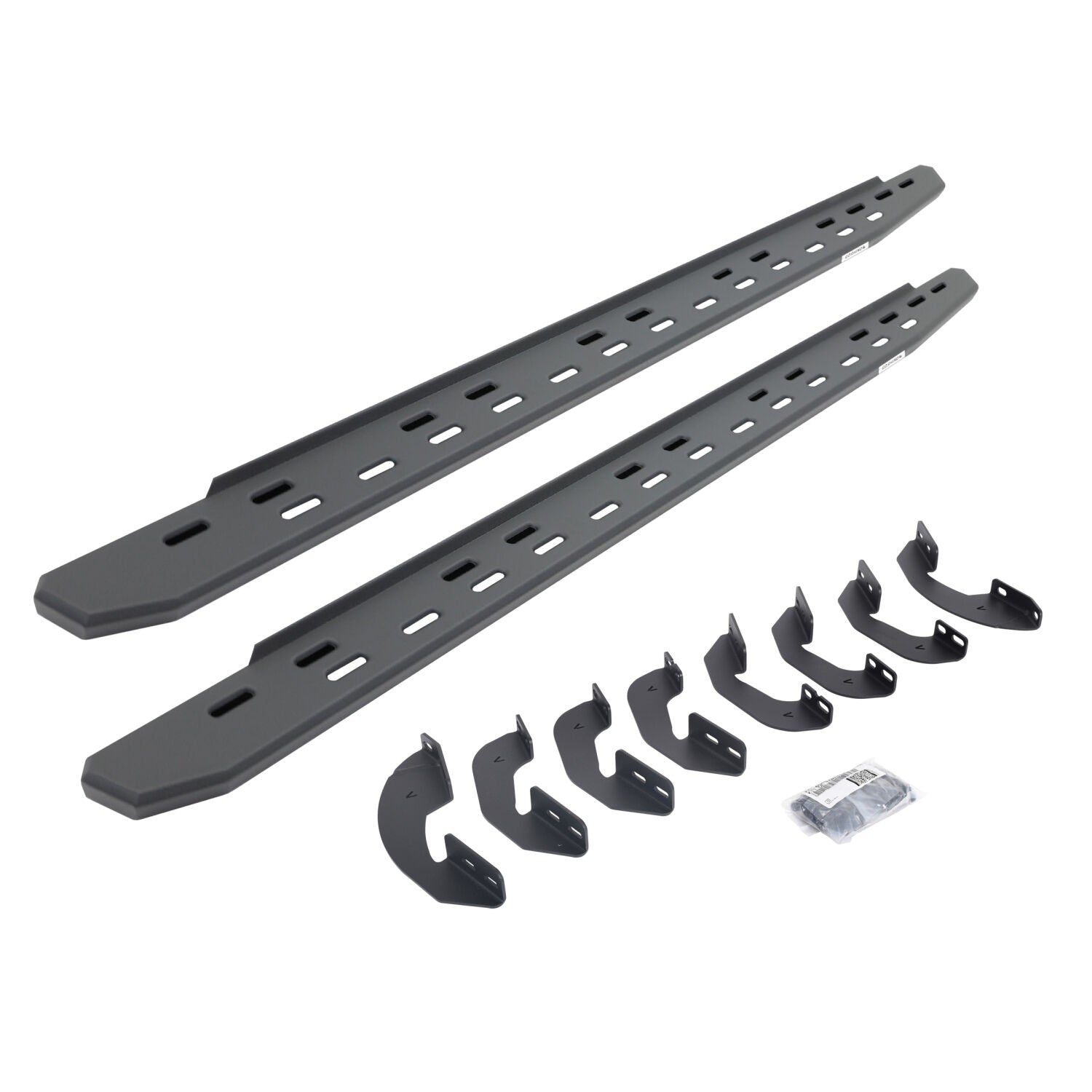 RB30 Slim Line Running Boards with Mounting Bracket Kit Textured Black 2007-2021 Toyota Tundra Extended Cab Go Rhino