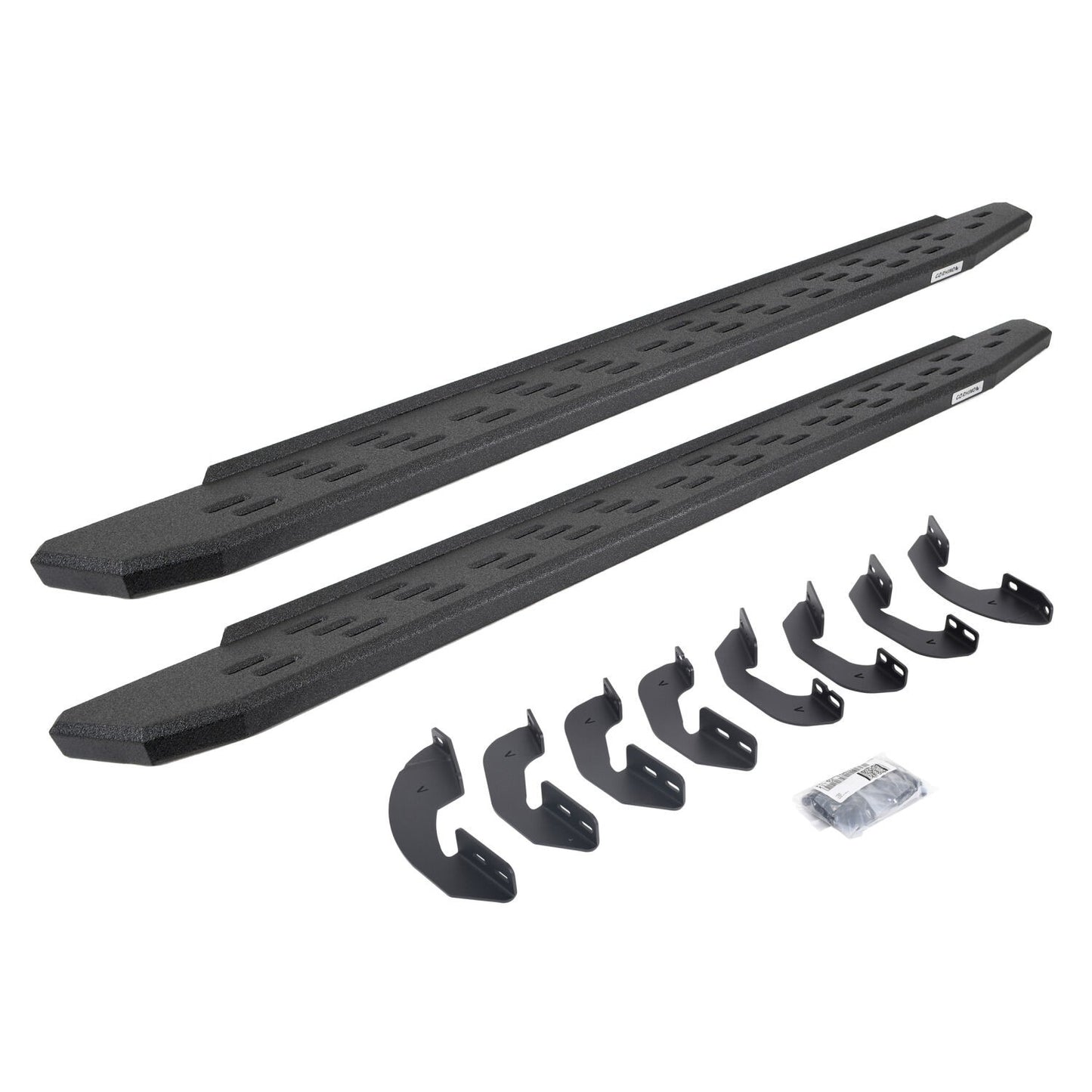 RB30 Running Boards with Mounting Bracket Kit Protective Bedliner Coating 2007-2021 Toyota Tundra Extended Cab Go Rhino