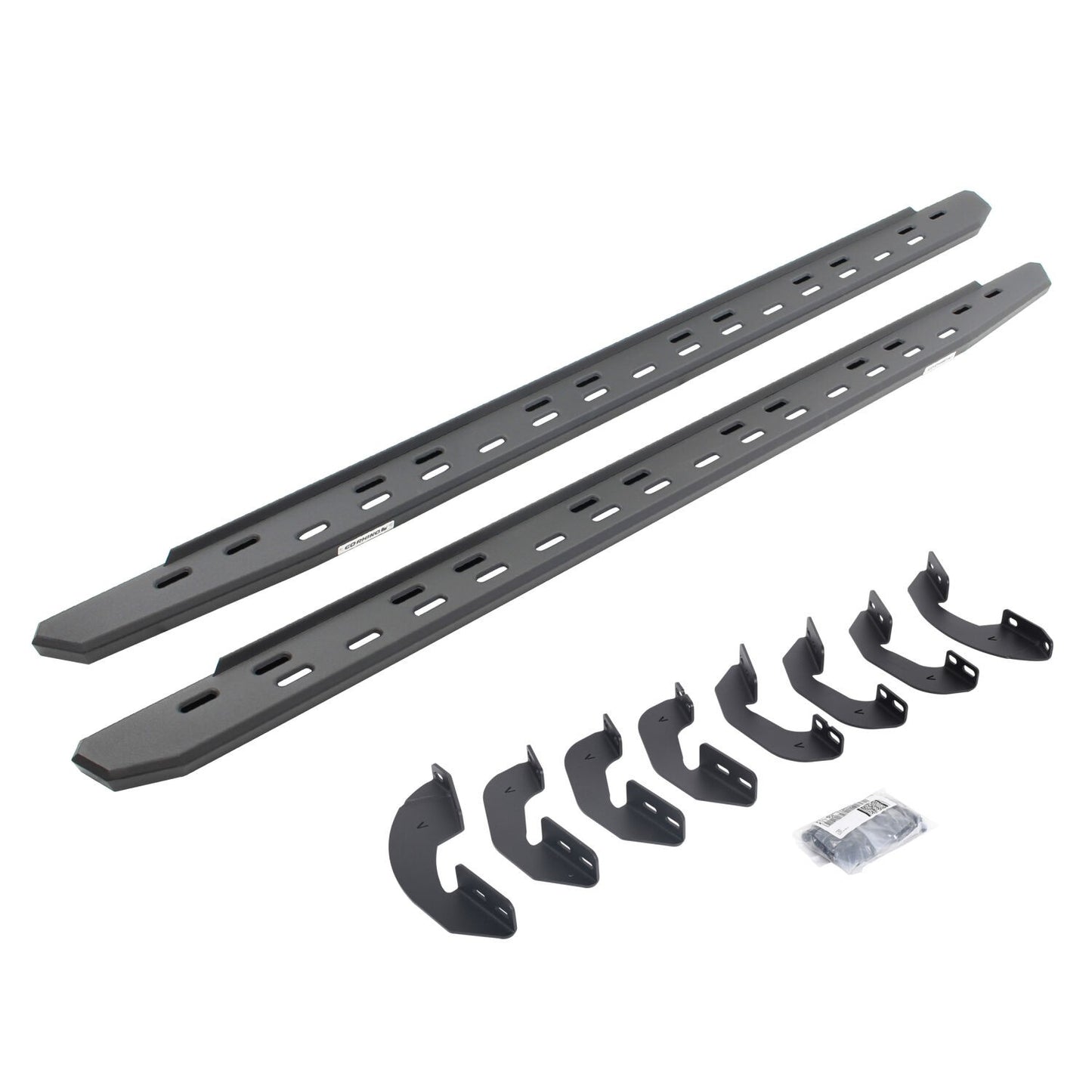 RB30 Slim Line Running Boards with Mounting Bracket Kit Textured Black 2007-2021 Toyota Tundra Crew Cab Go Rhino
