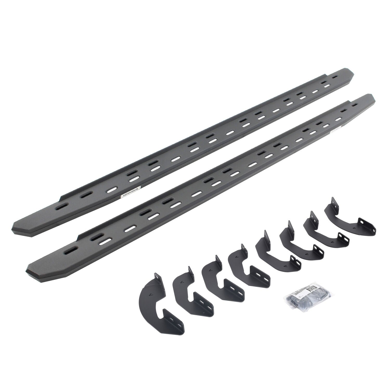 RB30 Slim Line Running Boards with Mounting Bracket Kit Textured Black 2007-2021 Toyota Tundra Crew Cab Go Rhino