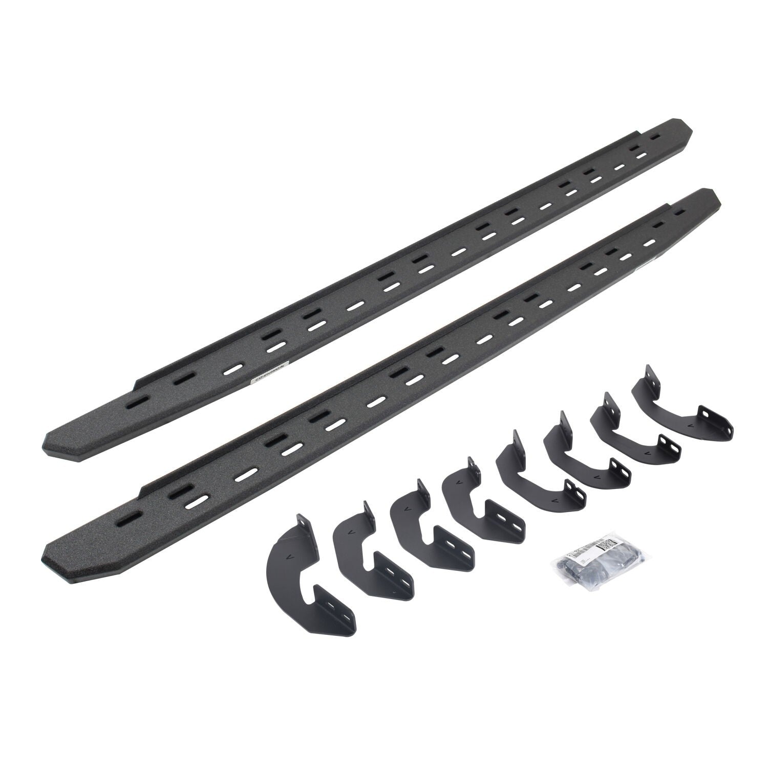 RB30 Slim Line Running Boards with Mounting Bracket Kit Protective Bedliner Coating 2007-2021 Toyota Tundra Crew Cab Go Rhino