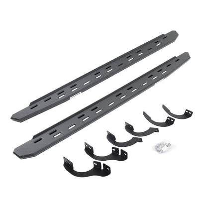 RB30 Slim Line Running Boards with Mounting Bracket Kit Textured Black 2014-2024 Toyota 4Runner Go Rhino